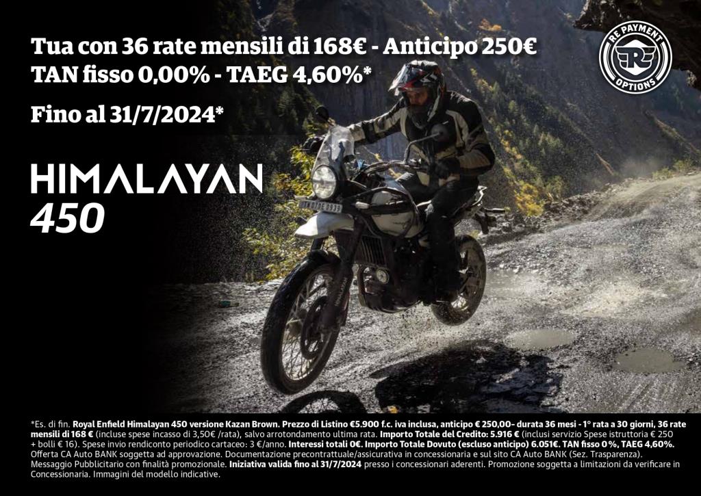 Himalayan 450 esempio finanziamento CA Interessi Zero